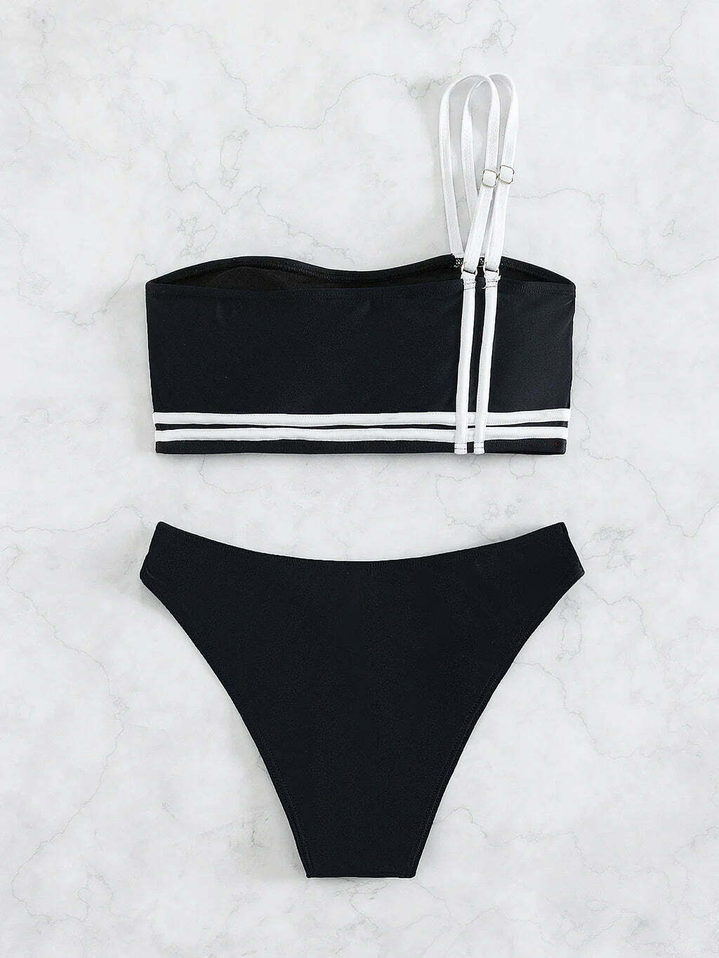 Y2K Aesthetic One-Shoulder Split Swimsuit Bikini for Women - Coquette Style Grunge Fashion