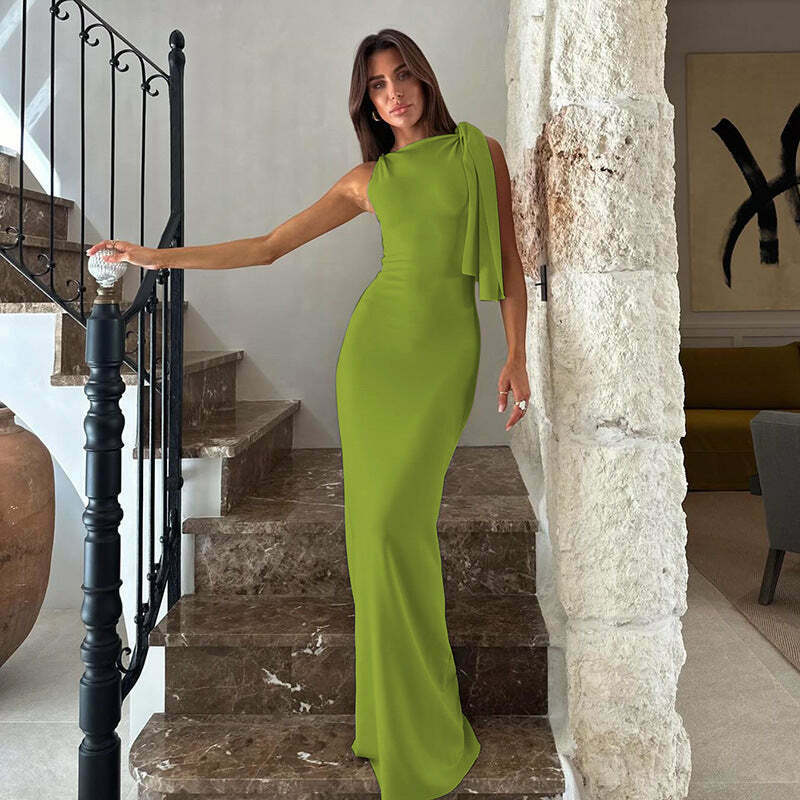 Y2K Aesthetic One-Shoulder Streamer Dress - Coquette Grunge Pastel Goth