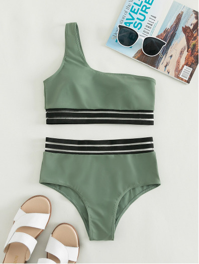 Y2K Aesthetic One-Shoulder Triangle Swimsuit for Women - Coquette Style Summer Swimwear