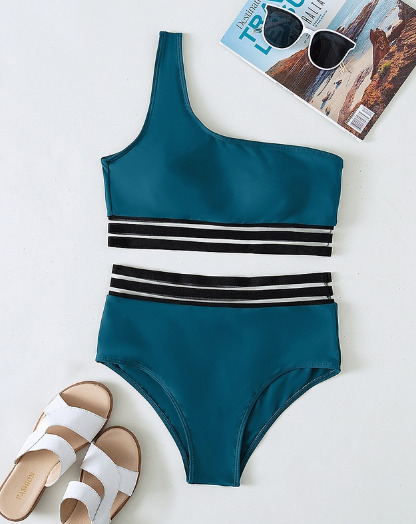 Y2K Aesthetic One-Shoulder Triangle Swimsuit for Women - Coquette Style Summer Swimwear