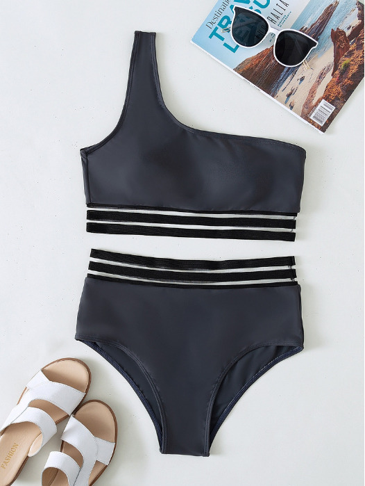 Y2K Aesthetic One-Shoulder Triangle Swimsuit for Women - Coquette Style Summer Swimwear