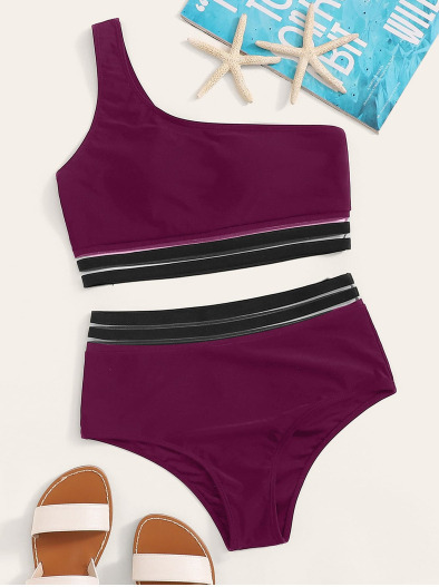 Y2K Aesthetic One-Shoulder Triangle Swimsuit for Women - Coquette Style Summer Swimwear
