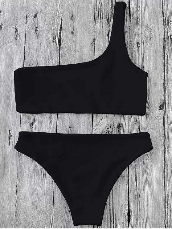 Y2K Aesthetic One Shoulder Bikini Set for Niche Women Fashion