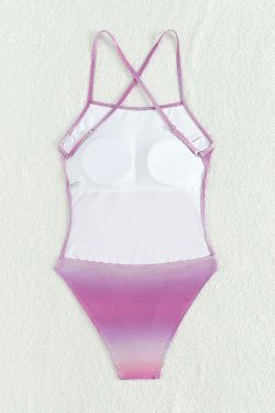 Y2K Aesthetic Open Back Bikini - Sexy One-Piece Swimsuit for Women