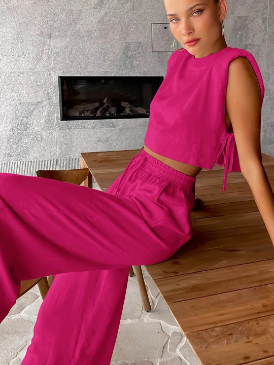 Y2K Aesthetic Out And About Linen Set for Women - Coquette Style Vacation Fashion