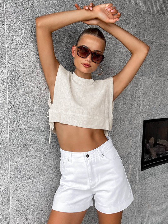 Y2K Aesthetic Out And About Linen Set for Women - Coquette Style Vacation Fashion