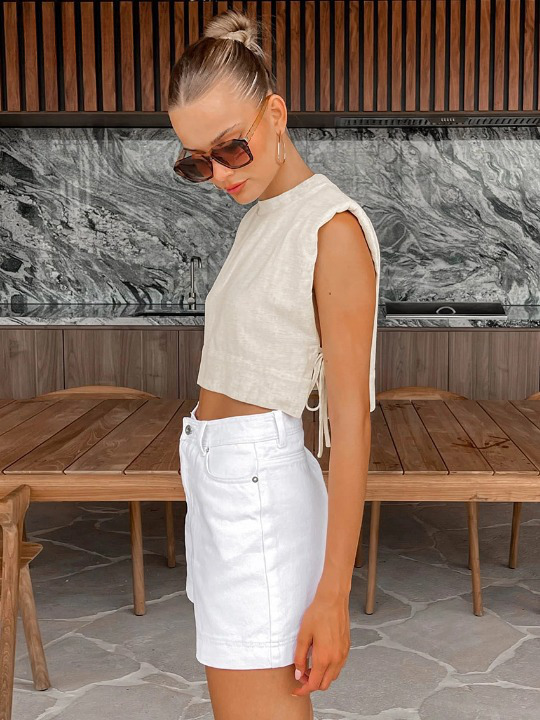 Y2K Aesthetic Out And About Linen Set for Women - Coquette Style Vacation Fashion