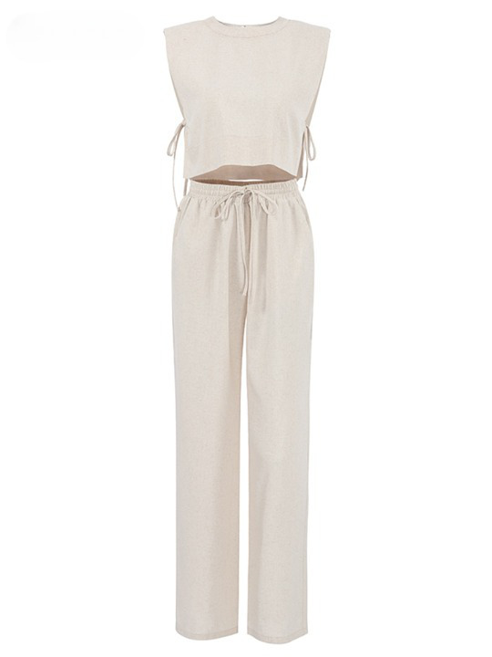 Y2K Aesthetic Out And About Linen Set for Women - Coquette Style Vacation Fashion