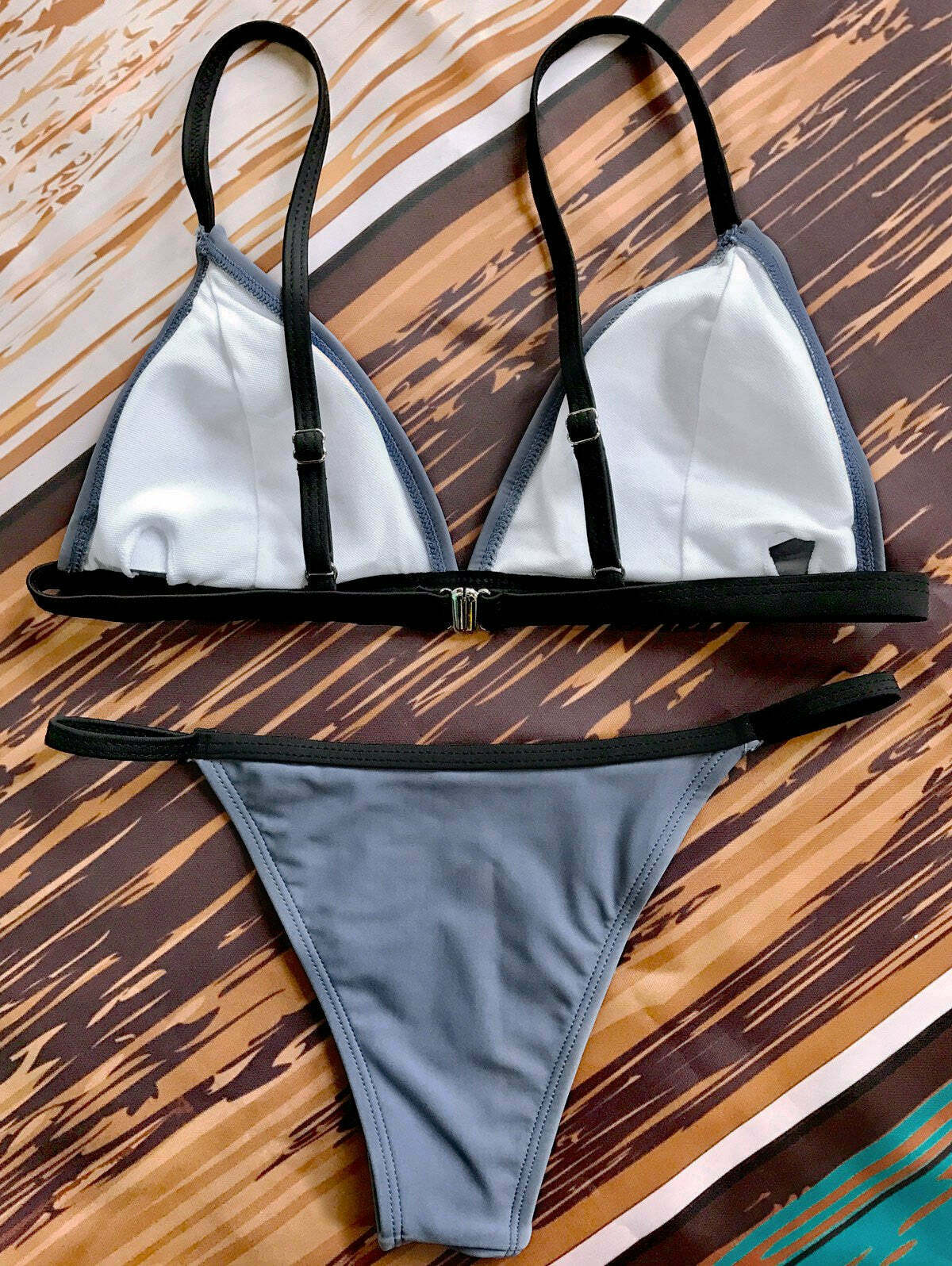 Y2K Aesthetic Padded Plunge V String Bikini for Women - Coquette Style Grunge Fashion & Cute Tops