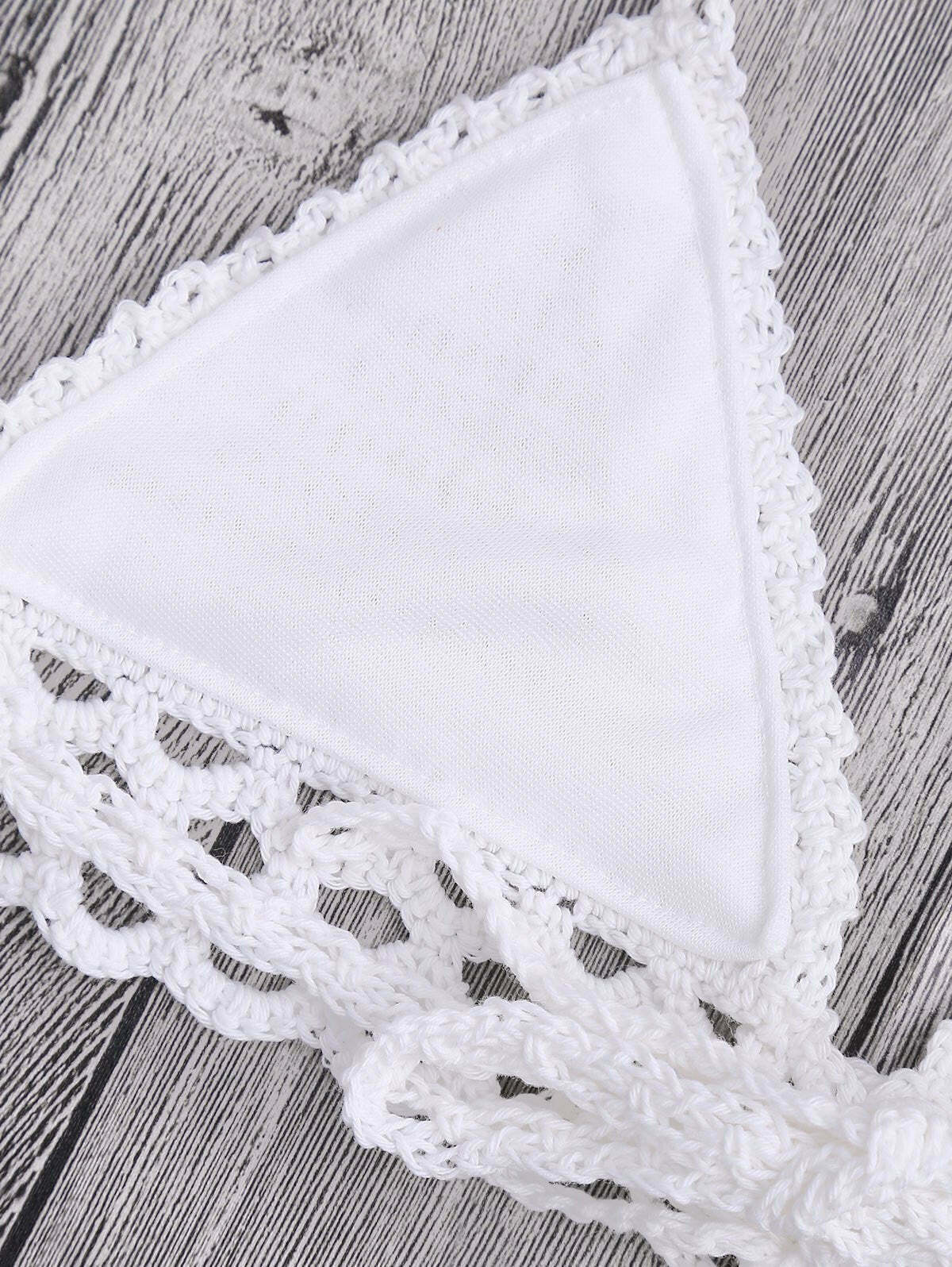Y2K Aesthetic Paisley Crochet Bandage Bikini for Women - Coquette & Grunge Style Fashion