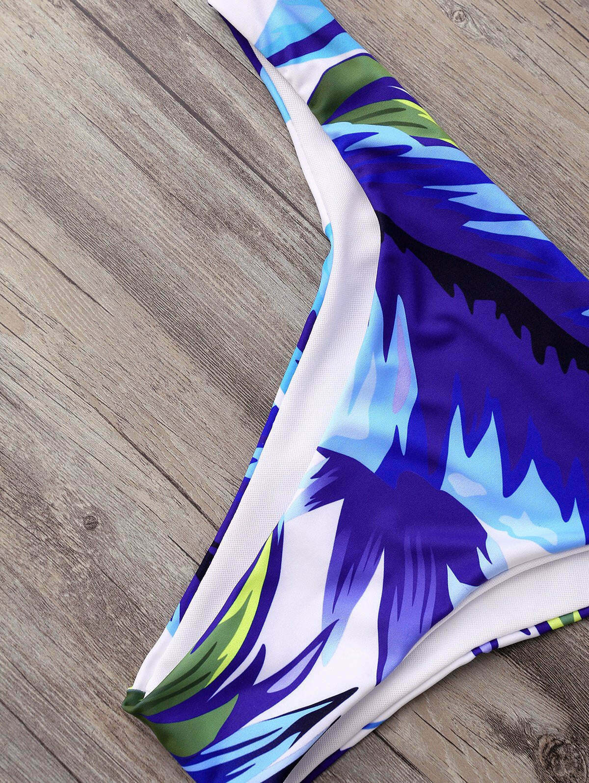 Y2K Aesthetic Palm High Neck Thong Bikini Set - Retro Coquette Style Swimsuit for Women