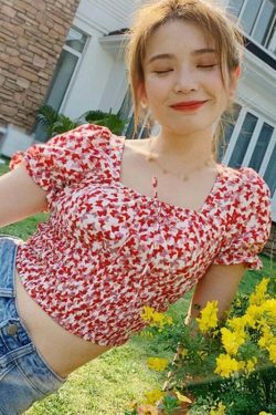 Y2K Aesthetic Pandora Ruched Tie-Up Crop Top - Coquette Style Grunge Fashion for Women