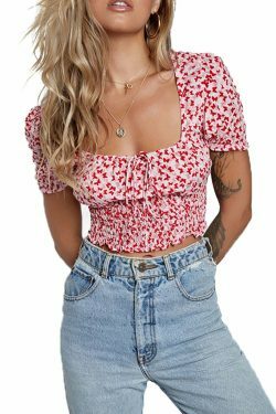 Y2K Aesthetic Pandora Ruched Tie-Up Crop Top - Coquette Style Grunge Fashion for Women
