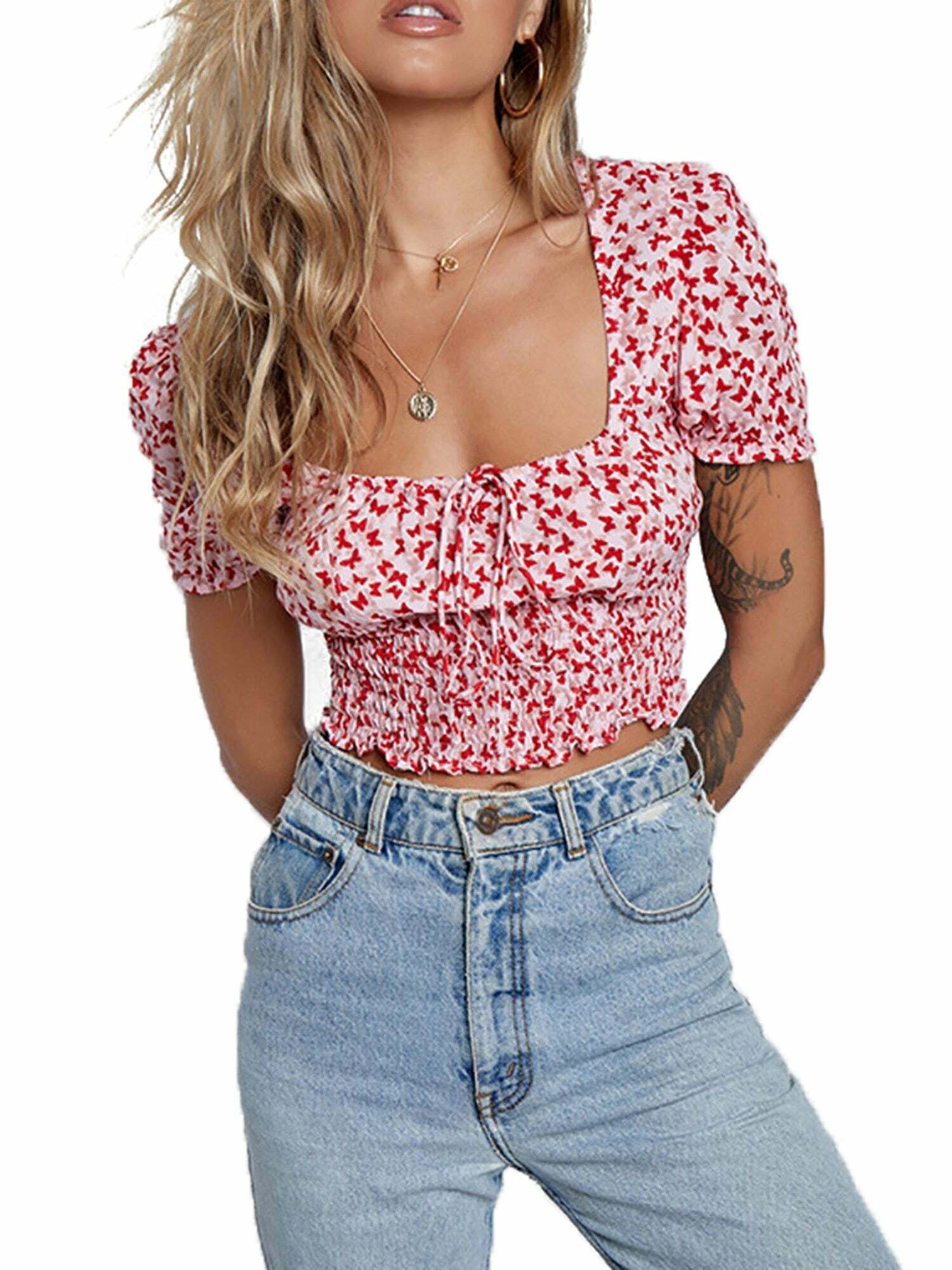 Y2K Aesthetic Pandora Ruched Tie-Up Crop Top - Coquette Style Grunge Fashion for Women