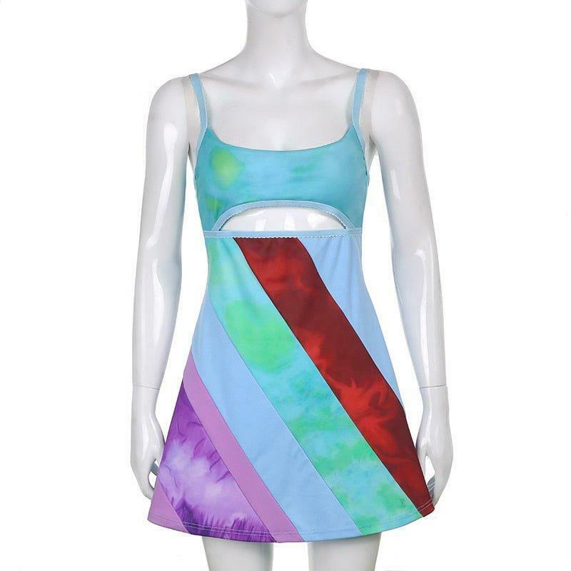 Y2K Aesthetic Patchwork Dress with Coquette Style and Grunge Flair