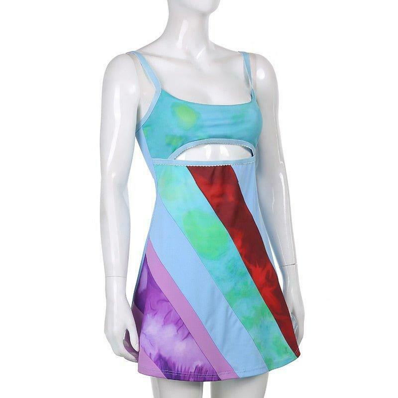 Y2K Aesthetic Patchwork Dress with Coquette Style and Grunge Flair