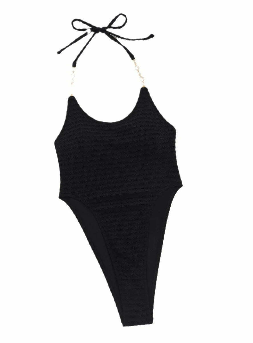 Y2K Aesthetic Pearl Swimsuit: Sexy Open-Back Coquette Style for Women's Fashion