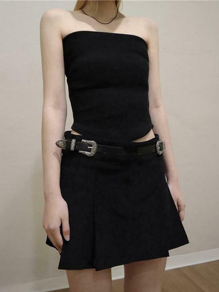 Y2K Aesthetic Plain Tube Top for Women - Coquette Style Grunge Fashion - Cute Pastel Goth Outfit