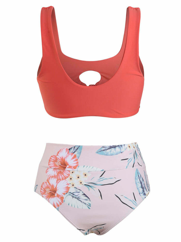 Y2K Aesthetic Plunge Knot Printed Bikini Set in Coquette Style