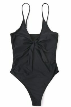 Y2K Aesthetic Plunge Neckline Plaited Swimwear for Niche Women Fashion