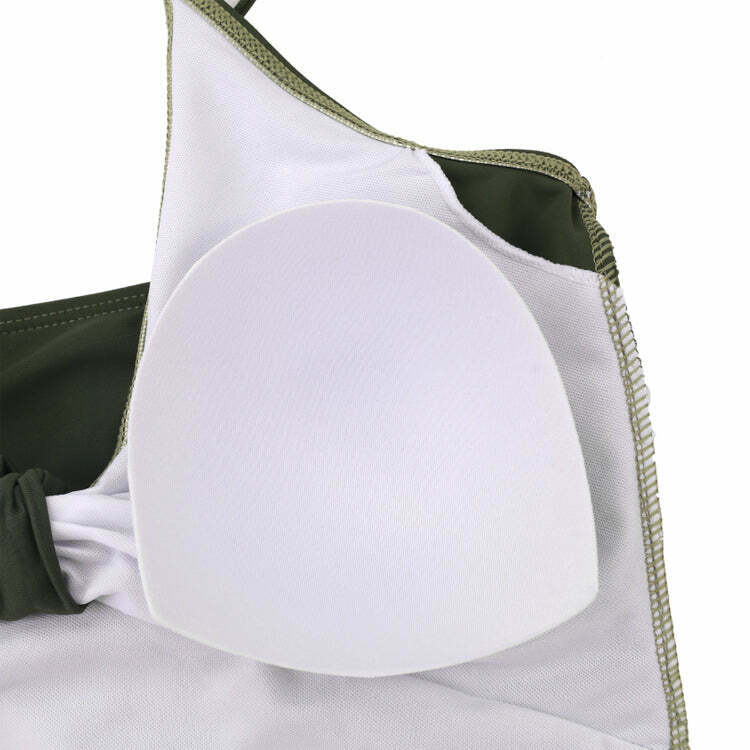 Y2K Aesthetic Plunge Neckline Plaited Swimwear for Niche Women Fashion