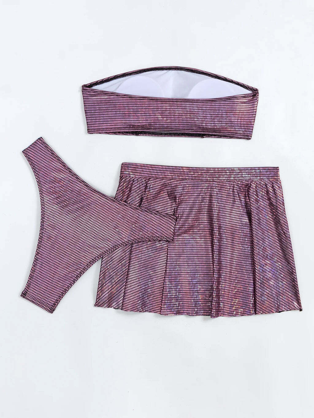 Y2K Aesthetic Purple Three-Piece Bikini for Niche Women Fashion