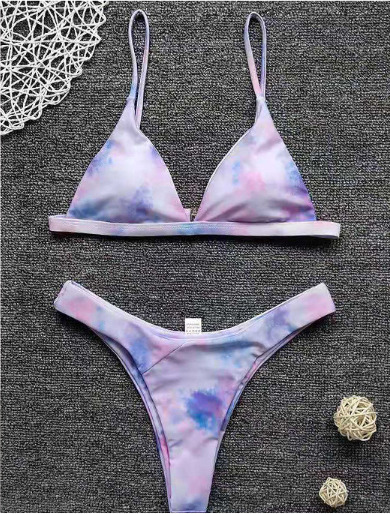 Y2K Aesthetic Push-Up Padded Bra Beach Bikini Set for Women