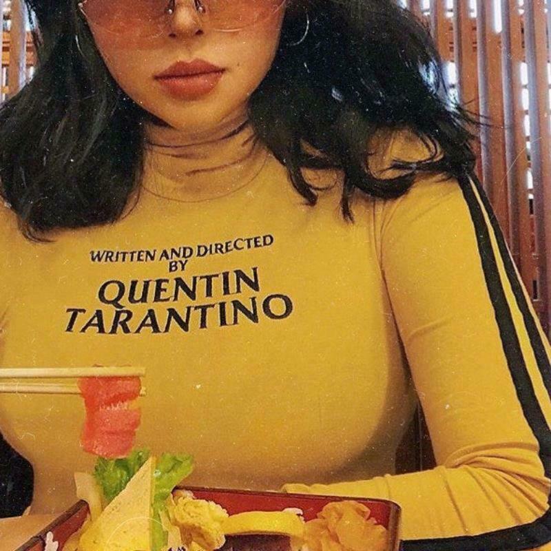 Y2K Aesthetic Quentin Tarantino Tee - Coquette Style Grunge Fashion for Women