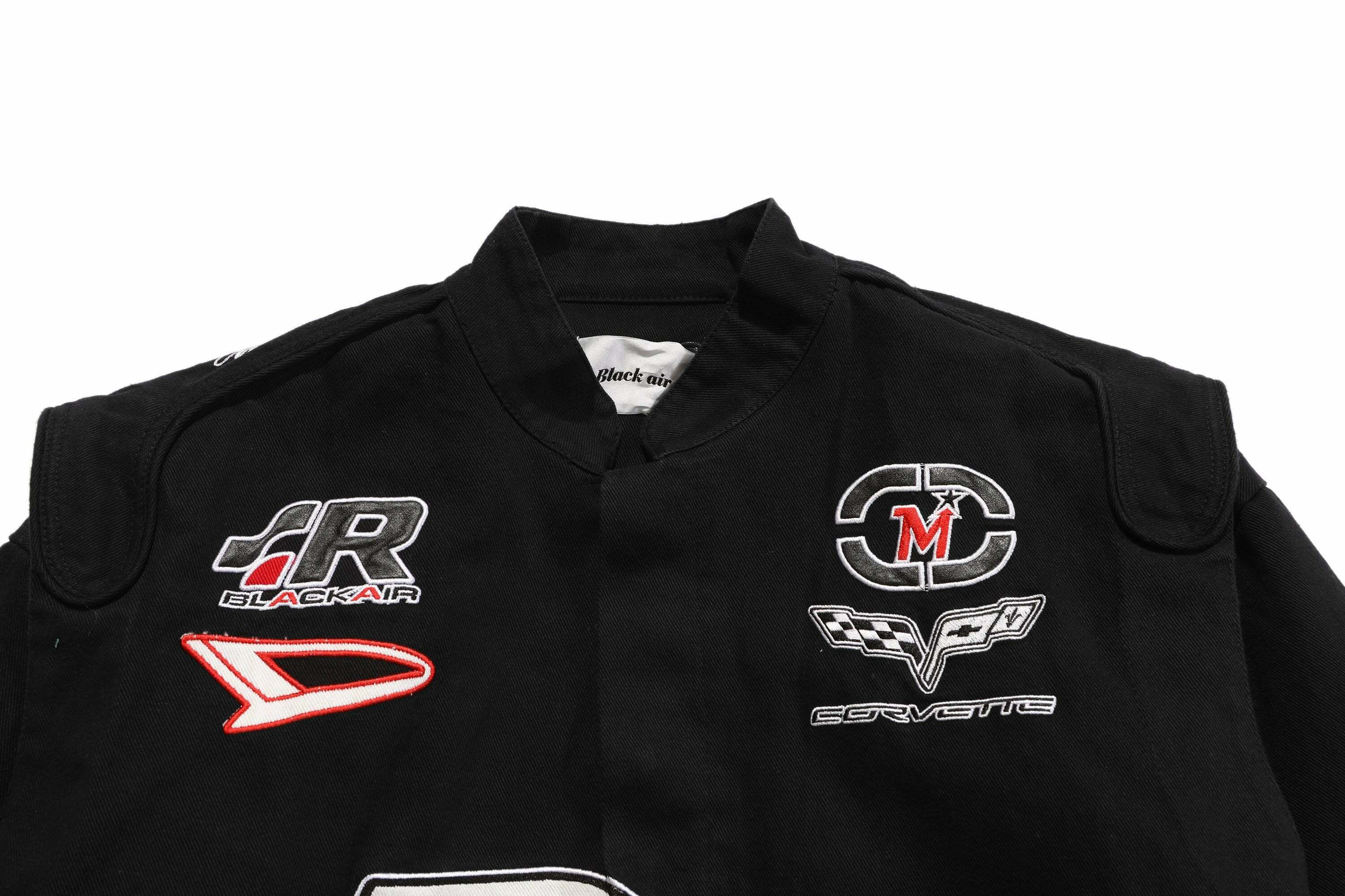 Y2K Aesthetic Racing Jacket by BLACK AIR x MADE EXTREME - Coquette Style Grunge Fashion for Women