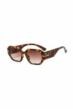 Y2K Aesthetic Rectangle Frame Sunglasses for Women - Coquette, Grunge, Pastel Goth Fashion
