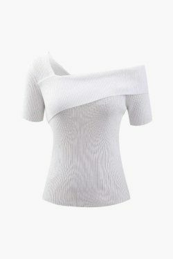 Y2K Aesthetic Rib Knit Top: Coquette & Grunge Style, Pastel Goth, Cargo Skirt, Old Money, Preppy