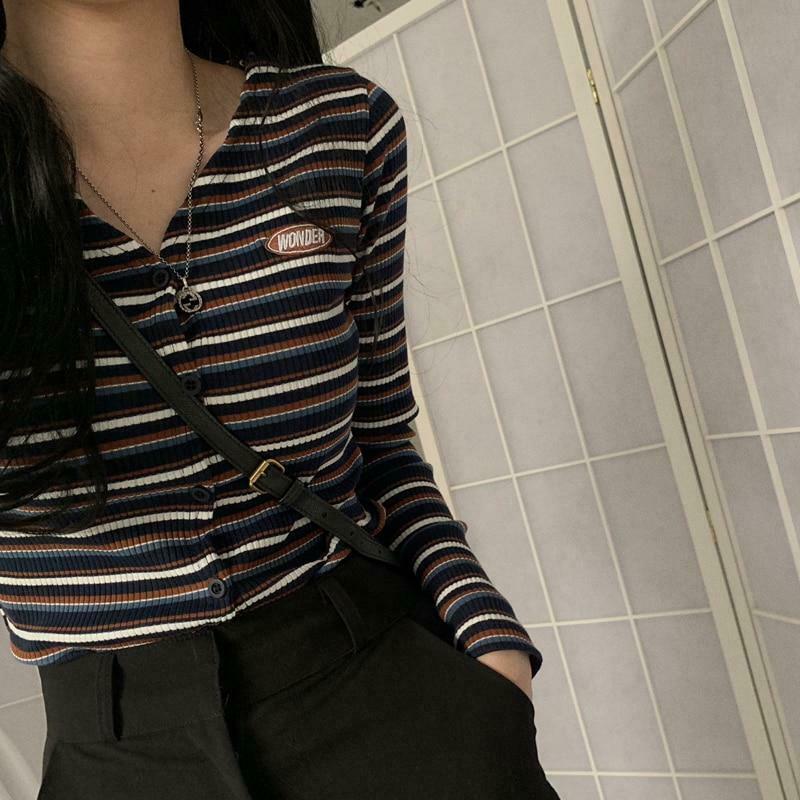 Y2K Aesthetic Ribbed Polo Shirt for Women - Coquette Style Grunge Fashion with Pastel Goth Vibes