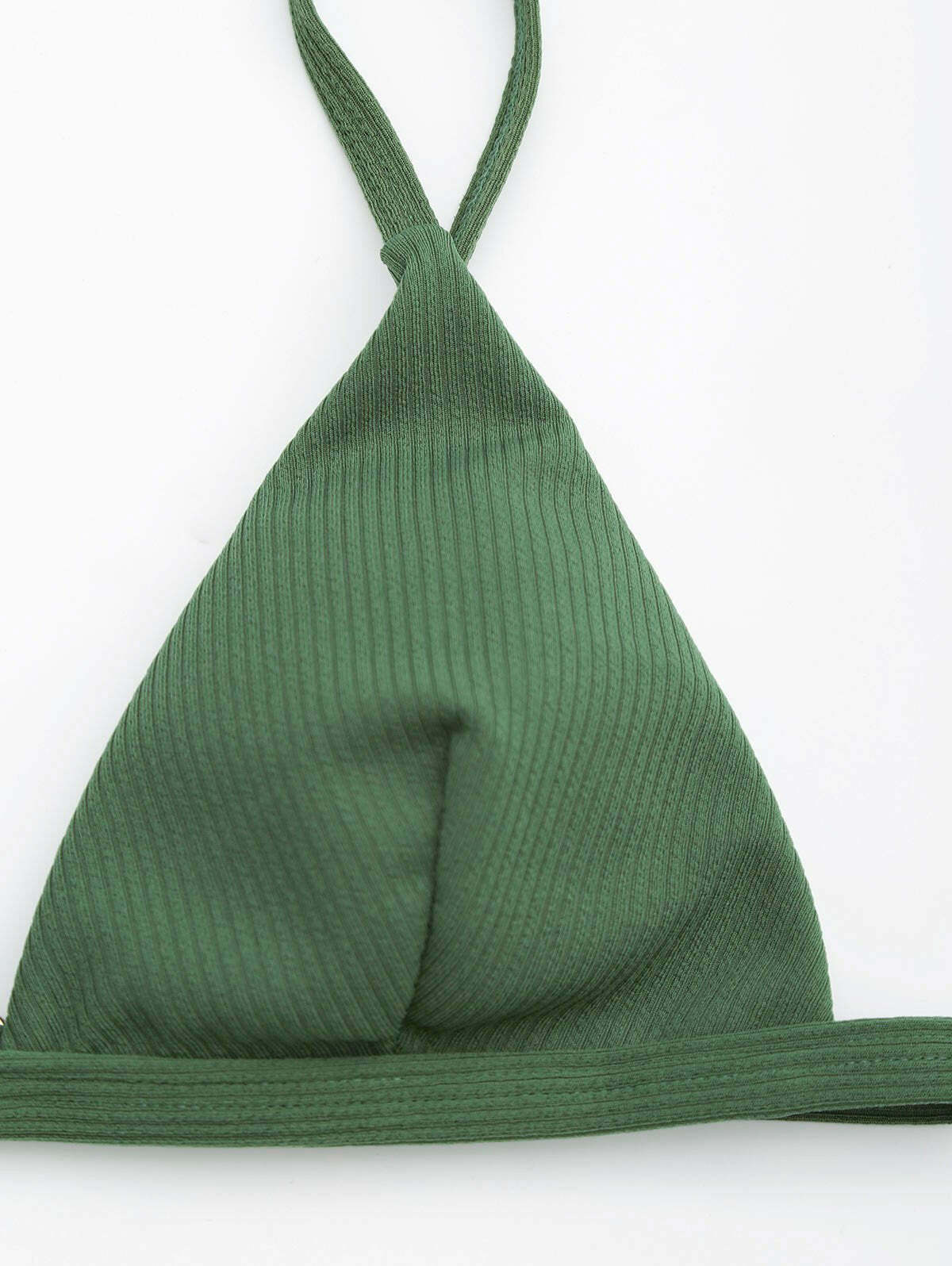 Y2K Aesthetic Ribbed Texture High Cut Thong Bikini for Women - Coquette Style Grunge Fashion