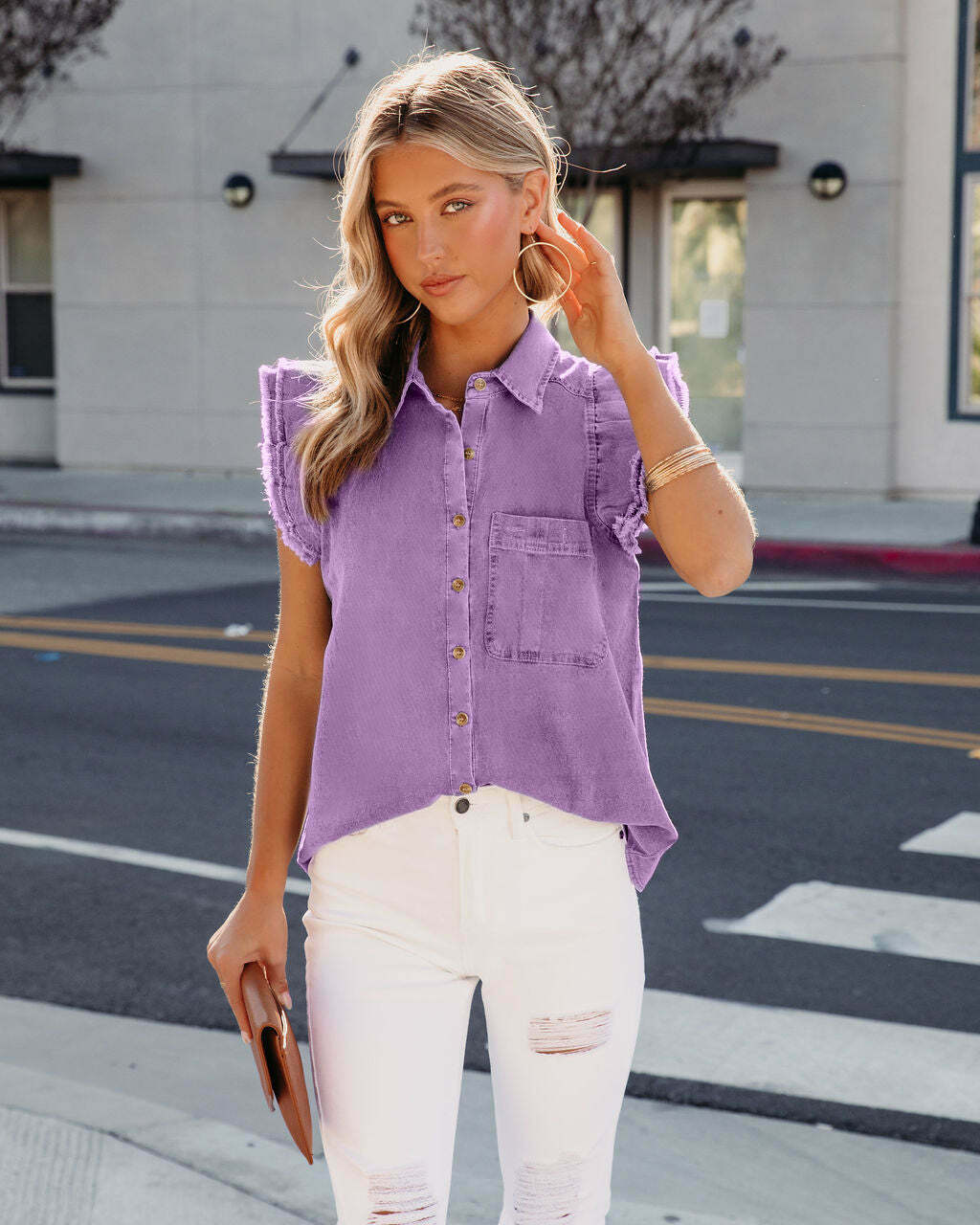 Y2K Aesthetic Ripped Denim Casual Shirt Jacket for Women - Coquette Style Grunge Fashion with Pastel