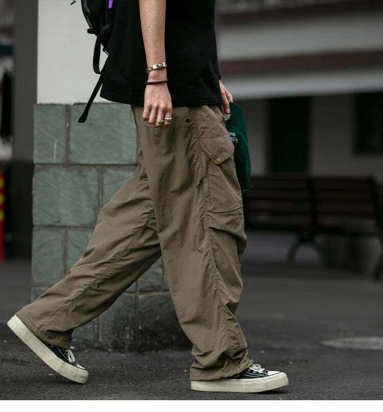 Y2K Aesthetic Ripstop Cargo Pants for Women - Coquette Style Grunge Fashion with Functional Pockets