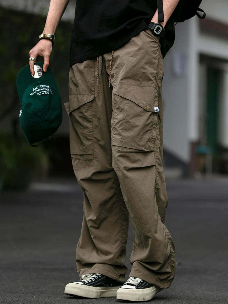 Y2K Aesthetic Ripstop Cargo Pants for Women - Coquette Style Grunge Fashion with Functional Pockets