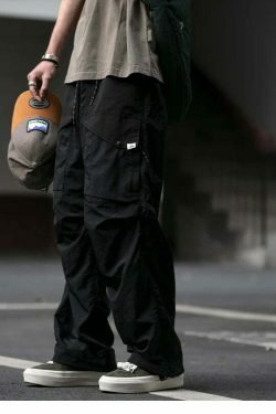Y2K Aesthetic Ripstop Cargo Pants for Women - Coquette Style Grunge Fashion with Functional Pockets