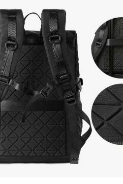 Y2K Aesthetic Roll Top Utility Strap Backpack for Niche Women Fashion