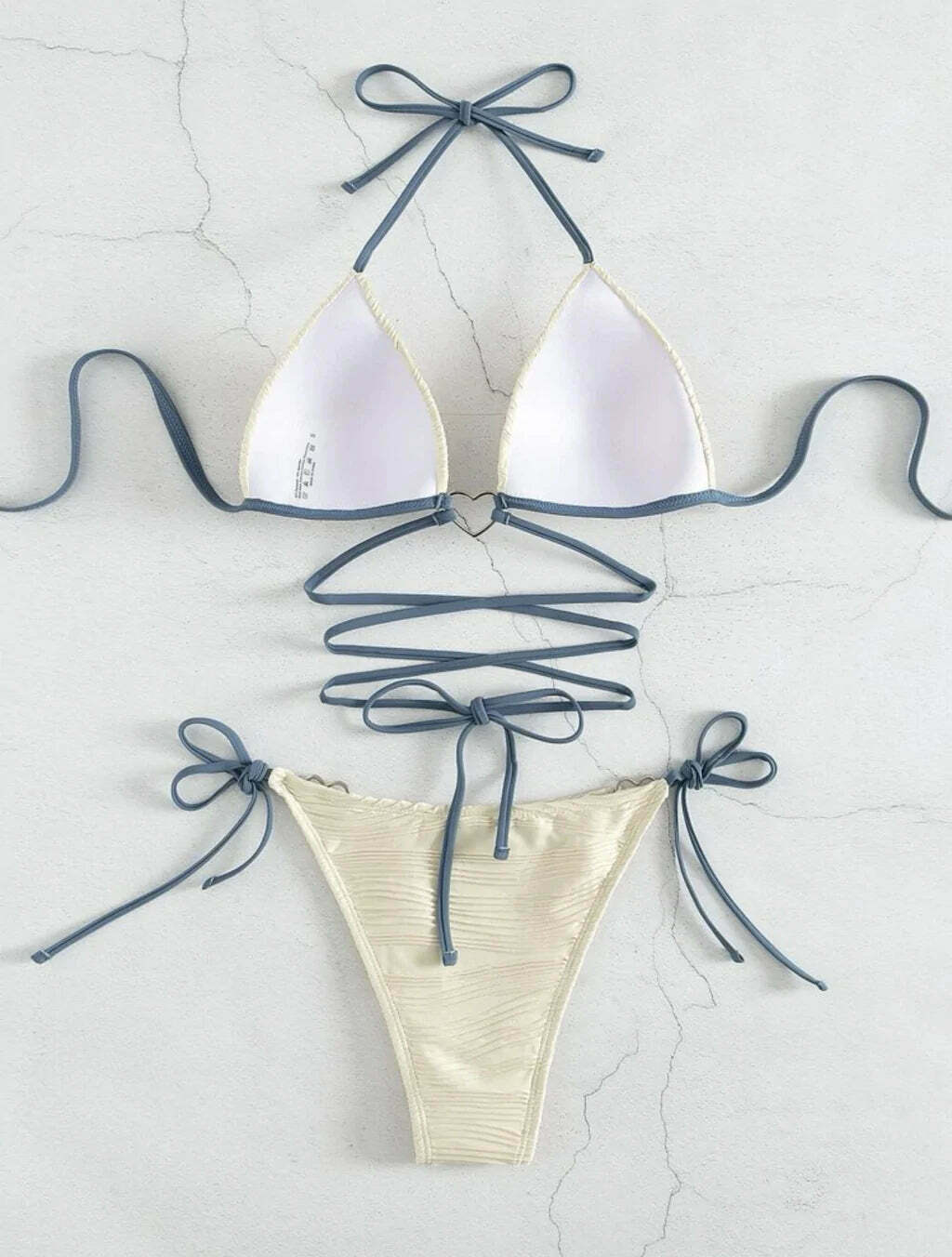 Y2K Aesthetic Rope Strap Hard Cup Bikini - Coquette Style Grunge Fashion for Women