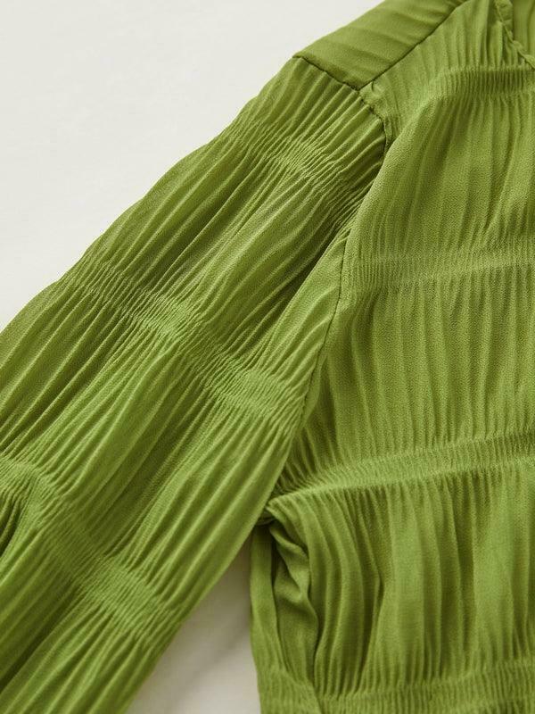 Y2K Aesthetic Ruched Flared Long Sleeve Tee for Women - Coquette & Grunge Style Fashion