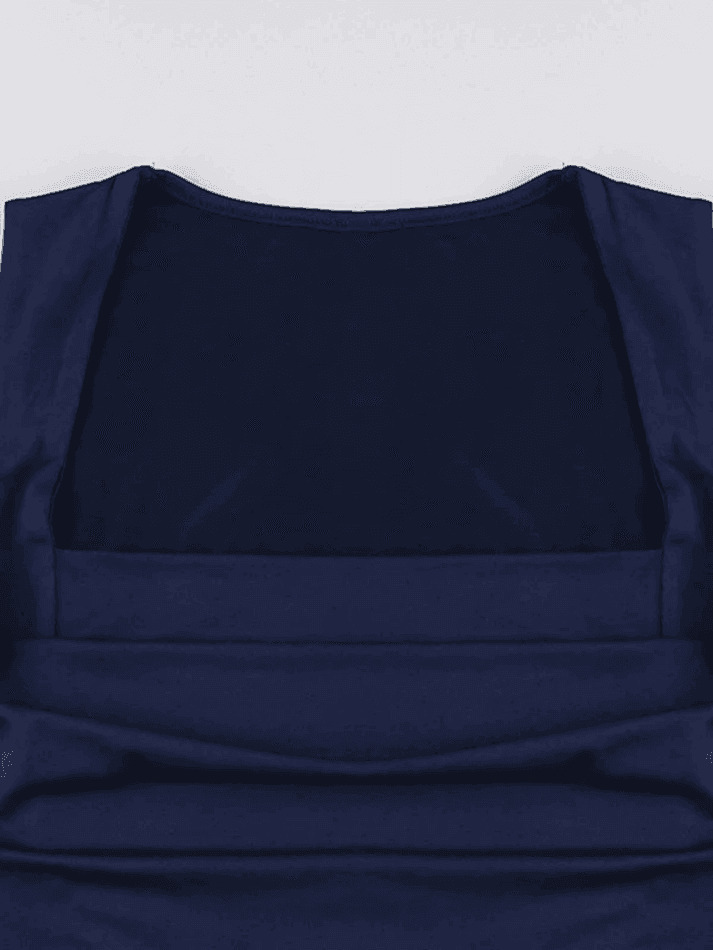 Y2K Aesthetic Ruched Scoop Neck Crop Tank Top for Women - Coquette Style Grunge Fashion