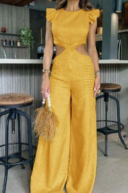 Y2K Aesthetic Ruffle Jumpsuit: Coquette Style Cargo Pants with Loose Fit for Women