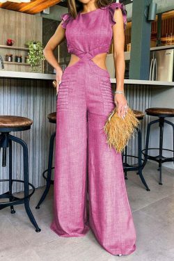 Y2K Aesthetic Ruffle Jumpsuit: Coquette Style Cargo Pants with Loose Fit for Women