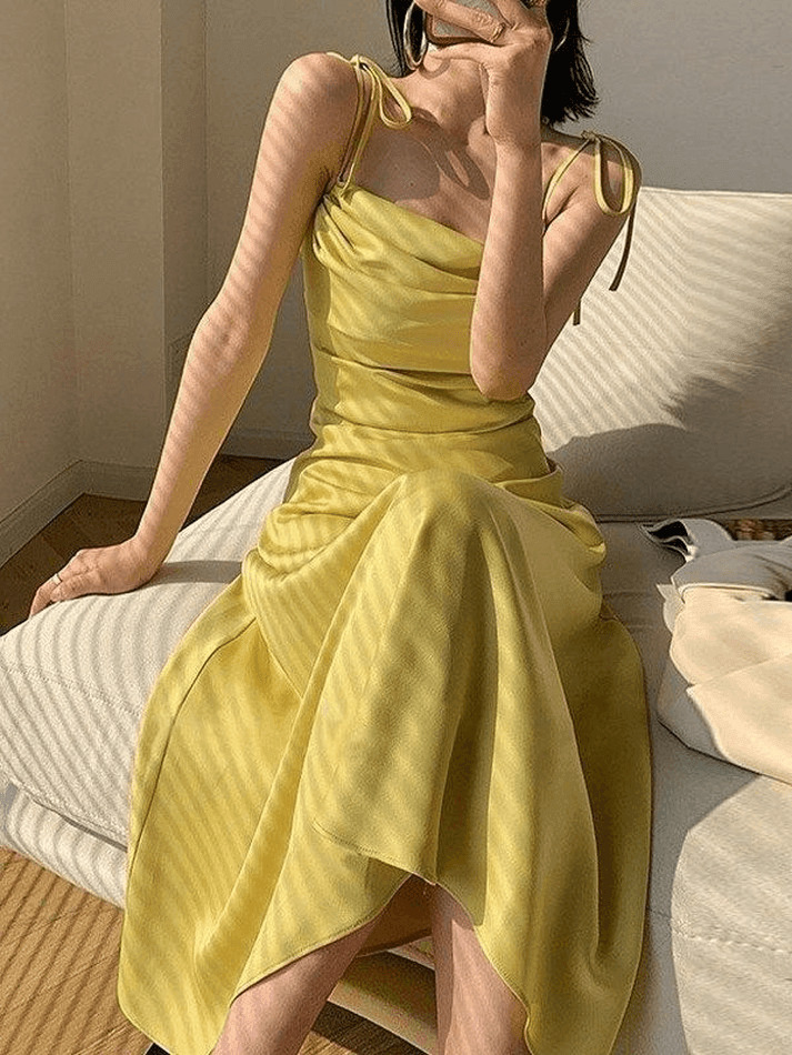 Y2K Aesthetic Satin Maxi Dress - Coquette Style with Grunge & Pastel Goth Vibes