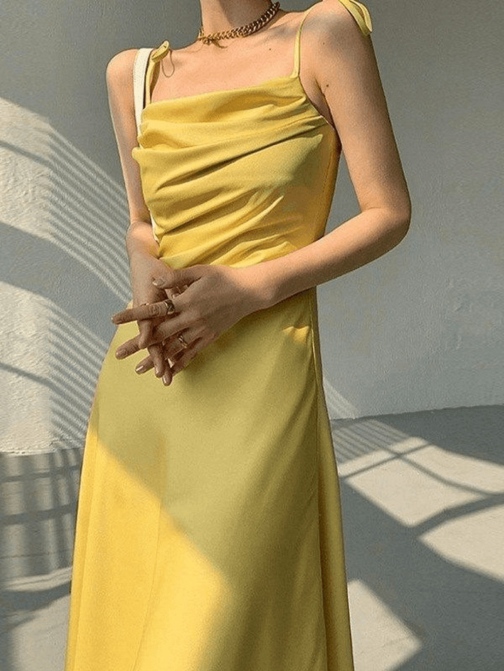 Y2K Aesthetic Satin Maxi Dress - Coquette Style with Grunge & Pastel Goth Vibes