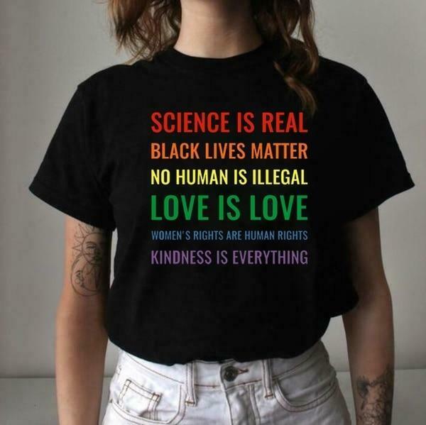 Y2K Aesthetic Science Is Real Black Lives Matter T-Shirt for Women - Coquette Grunge Style