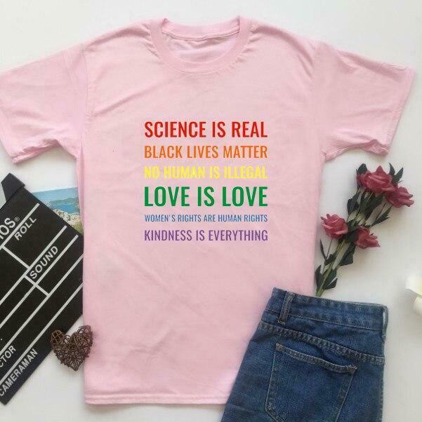 Y2K Aesthetic Science Is Real Black Lives Matter T-Shirt for Women - Coquette Grunge Style