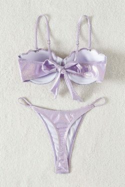 Y2K Aesthetic Sequins Swimsuit Bikini for Women - Coquette Style Grunge Fashion