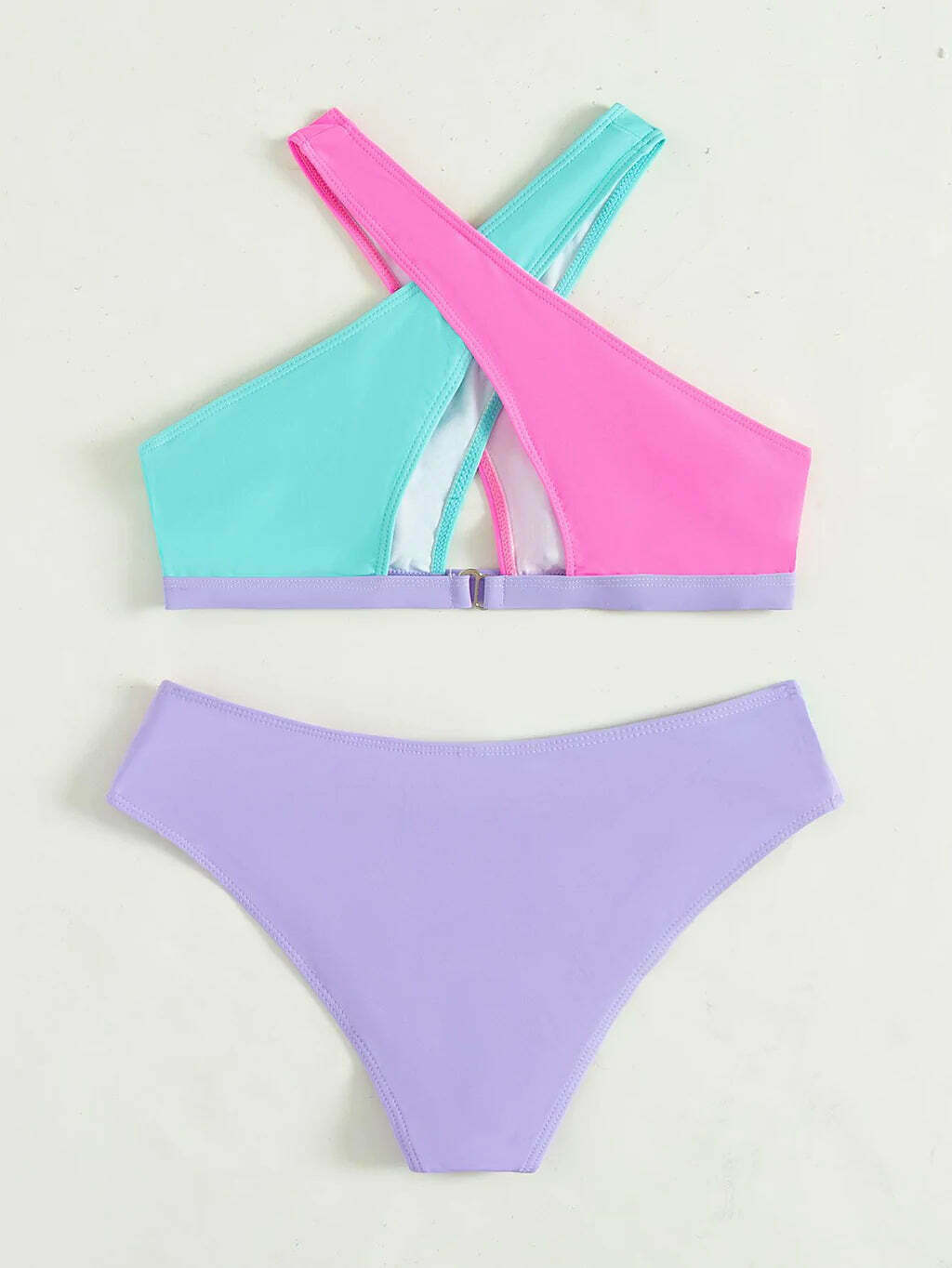 Y2K Aesthetic Sexy Cross Color Matching Women's Bikini