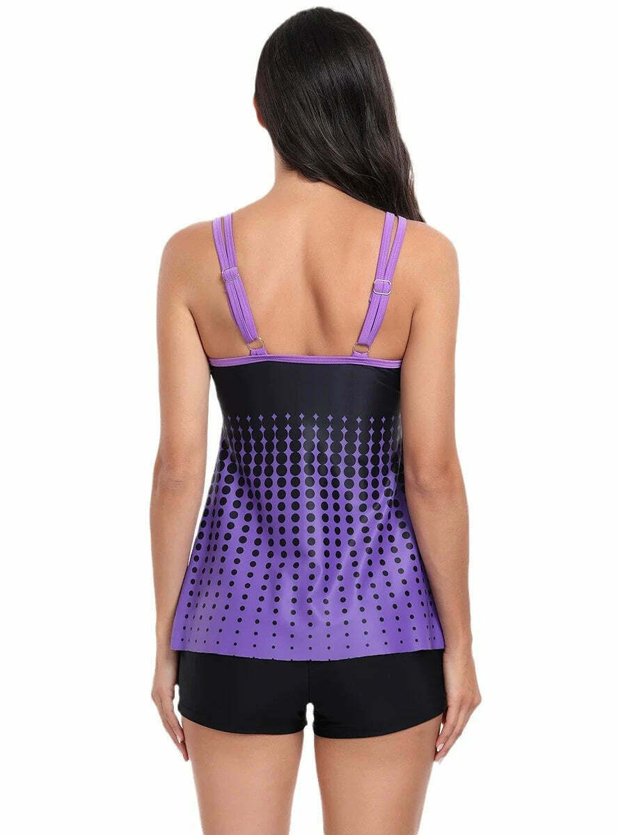 Y2K Aesthetic Sexy Gradient Split Swimsuit Bikini - Coquette & Grunge Style